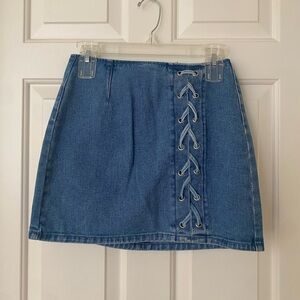 Pacsun Denim Braided Mini Skirt